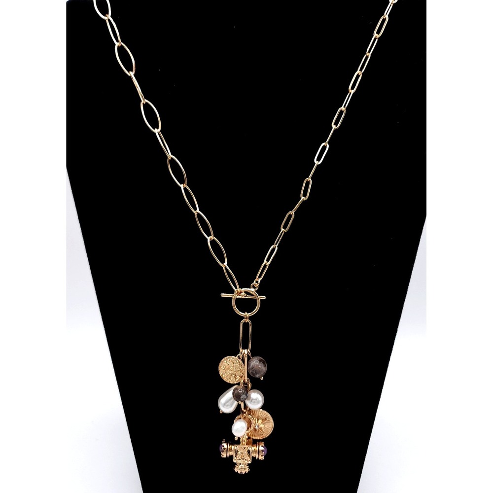 Cato 1946 Pearl Charm‎ Necklace NWT